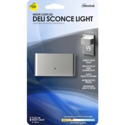 Nickel Sconce Automatic LED Night Light -Lamp Parts westek night lights nl deli n 44 1000