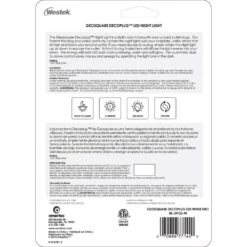 White Geosquare Decoplug LED Night Light -Lamp Parts westek night lights nl dpgs w fa 1000