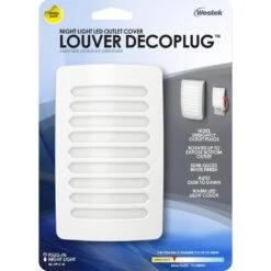 White Louver Decoplug LED Night Light -Lamp Parts westek night lights nl dplv w 44 1000