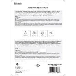 White Indoor Geometric Motion-Sensing LED Night Light -Lamp Parts westek night lights nl geom fa 1000