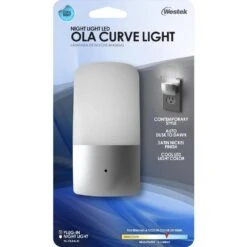Nickel Ola Curve Automatic LED Night Light -Lamp Parts westek night lights nl olaa n 44 1000