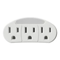 White Outlet Adapter LED Night Light With 3-Grounded Outlets -Lamp Parts westek night lights nl otad w 1f 1000