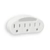 White Outlet Adapter LED Night Light With 3-Grounded Outlets -Lamp Parts westek night lights nl otad w 64 1000