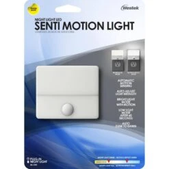 White Senti Motion Activated LED Night Light -Lamp Parts westek night lights nl snti 44 1000