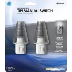 Manual Switch LED Night Light With Clear Lens (2-Pack) -Lamp Parts westek night lights nl tipi c2 44 1000