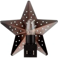 Bronze Tin Star Automatic LED Night Light -Lamp Parts westek night lights nl tnst db 4f 1000