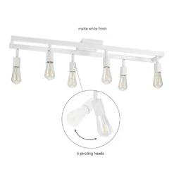 Globe Electric 36 In. 6-Light Matte White Track Lighting With Pivoting Track Heads -Lamp Parts weston globe electric track lighting kits 91008040 1f 1000