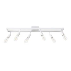 Globe Electric 36 In. 6-Light Matte White Track Lighting With Pivoting Track Heads