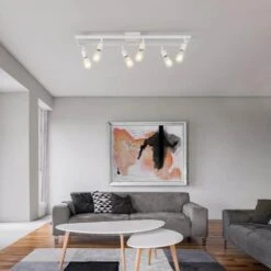 Globe Electric 36 In. 6-Light Matte White Track Lighting With Pivoting Track Heads -Lamp Parts weston globe electric track lighting kits 91008040 fa 1000