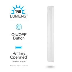 Battery-Operated 18 In. LED White Under Cabinet Light Bar -Lamp Parts white 1 pack ge under cabinet bar lights 41214 t1 c3 1000