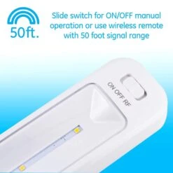 12 In. Battery Operated LED Under Cabinet Light Bar With Wireless Remote Control -Lamp Parts white 12 in ge under cabinet bar lights 17448 4f 1000