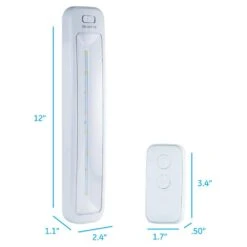 12 In. Battery Operated LED Under Cabinet Light Bar With Wireless Remote Control -Lamp Parts white 12 in ge under cabinet bar lights 17448 66 1000