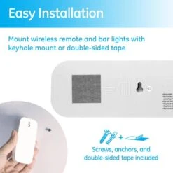 12 In. Battery Operated LED Under Cabinet Light Bar With Wireless Remote Control -Lamp Parts white 12 in ge under cabinet bar lights 17448 fa 1000