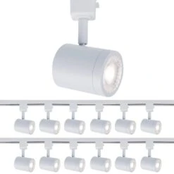 Charge White 5CCT Integrated LED Ceiling Hardwired Fixed Track Cylinder Head, H Track (12-Pack)