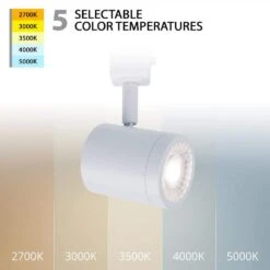 Charge White 5CCT Integrated LED Ceiling Hardwired Fixed Track Cylinder Head, H Track (12-Pack) 13 Charge White 5CCT Integrated LED Ceiling Hardwired Fixed Track Cylinder Head, H Track (12-Pack) -Lamp Parts white 12 pack wac limited track lighting heads h 8010 cs wt 12 c3 1000