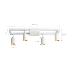 Shura White 4-Light Square Ceiling Light With Rotatable Heads, Integrated LED Bulbs, Fixed Track, 3000K, 1820 Lumen 15 Shura White 4-Light Square Ceiling Light With Rotatable Heads, Integrated LED Bulbs, Fixed Track, 3000K, 1820 Lumen -Lamp Parts white 3000k vidalite track lighting heads ce1008790 1d 1000