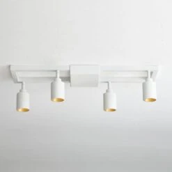 Shura White 4-Light Square Ceiling Light With Rotatable Heads, Integrated LED Bulbs, Fixed Track, 3000K, 1820 Lumen 18 Shura White 4-Light Square Ceiling Light With Rotatable Heads, Integrated LED Bulbs, Fixed Track, 3000K, 1820 Lumen -Lamp Parts white 3000k vidalite track lighting heads ce1008790 1f 1000