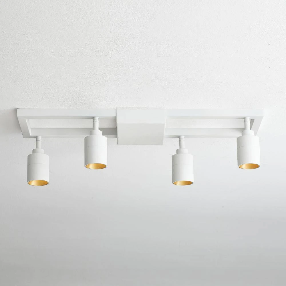 Shura White 4-Light Square Ceiling Light With Rotatable Heads, Integrated LED Bulbs, Fixed Track, 3000K, 1820 Lumen 9 Shura White 4-Light Square Ceiling Light With Rotatable Heads, Integrated LED Bulbs, Fixed Track, 3000K, 1820 Lumen - Image 7