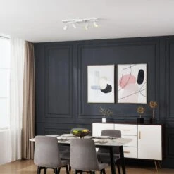 Shura White 4-Light Square Ceiling Light With Rotatable Heads, Integrated LED Bulbs, Fixed Track, 3000K, 1820 Lumen 17 Shura White 4-Light Square Ceiling Light With Rotatable Heads, Integrated LED Bulbs, Fixed Track, 3000K, 1820 Lumen -Lamp Parts white 3000k vidalite track lighting heads ce1008790 4f 1000