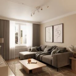 Shura White 5-Light Track Light With Rotatable Heads, Integrated LED Bulbs, 4 Ft. Track Lighting Kit, 3500K, 2275 Lumens