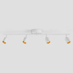 Shura White 4-Light Track Light With Rotatable Heads, Integrated LED Bulbs, 4 Ft. Track Lighting Kit, 3500K, 1820 Lumens 18 Shura White 4-Light Track Light With Rotatable Heads, Integrated LED Bulbs, 4 Ft. Track Lighting Kit, 3500K, 1820 Lumens -Lamp Parts white 3500k vidalite track lighting kits ce1060224 4f 1000