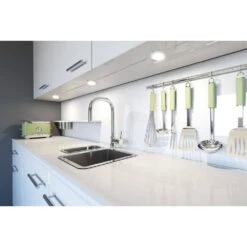 LED Linkable High Low Switch Under Cabinet Puck Light (3-Pack) -Lamp Parts white 3pk ge puck lights 54849 t1 4f 1000