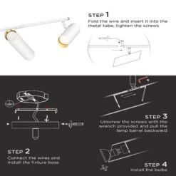 2.7 Ft. White Integrated LED Ceiling Mounted Hardwired Track Lighting Kit With Cylinder Head -Lamp Parts white 4 light jazava track lighting kits hd4fs79tl 4 wh 1f 1000
