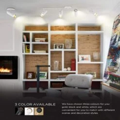 2.7 Ft. White Integrated LED Ceiling Mounted Hardwired Track Lighting Kit With Cylinder Head -Lamp Parts white 4 light jazava track lighting kits hd4fs79tl 4 wh 44 1000