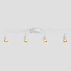Shura White 4-Light Track Light With Rotatable Heads, Integrated LED Bulbs, 4 Ft. Track Lighting Kit, 5000K, 1820 Lumens -Lamp Parts white 5000k vidalite track lighting kits ce1060226 c3 1000
