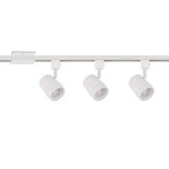 Ocularc 7011 4 Ft. White Integrated LED 5CCT Ceiling Mounted Hardwired Track Lighting Kit With 3 Cylinder Track Heads