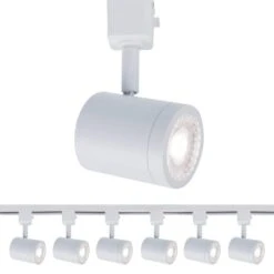 Charge White 5CCT Integrated LED Ceiling Hardwired Fixed Track Cylinder Head, H Track (6-Pack)