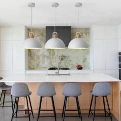 3-Pack 1-Light White Vintage Pendant Light Adjustable Ceiling Hanging Lights With Metal Shade -Lamp Parts white adsensty pendant lights hd3 1w 3 d00075 1d 1000