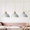 3-Pack 1-Light White Vintage Pendant Light Adjustable Ceiling Hanging Lights With Metal Shade