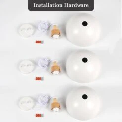 3-Pack 1-Light White Vintage Pendant Light Adjustable Ceiling Hanging Lights With Metal Shade -Lamp Parts white adsensty pendant lights hd3 1w 3 d00075 c3 1000