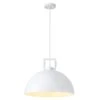 1-Light White Single Metal Dome Large Size Industrial Pendant Lighting With No Bulbs Included -Lamp Parts white adsensty pendant lights hd5 450 w d0199 64 1000