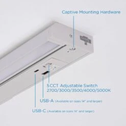 AFX Elena 2.75 In. Hardwired White Integrated LED Under Cabinet Light -Lamp Parts white afx under cabinet bar lights elnu40wh 1f 1000
