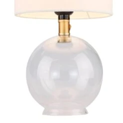 12.62 In. White Table Lamp Bedside Lamps, Minimalist Night Stand Light Lamp With Cylindric Fabric Shade -Lamp Parts white amucolo table lamps new cyw2 824 1f 1000