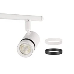 Boedy 2 Ft. 3-Light Smart Matte White Integrated LED Fixed Track Lighting Kit With Night Light Powered By Hubspace -Lamp Parts white and black hampton bay smart flushmount lighting te10c150018wwb 66 1000