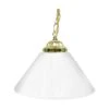 14 In. Single Shade White And Brass Hanging Lamp -Lamp Parts white and brass trademark global pool table lights 1200g whi 64 1000