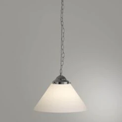 14 In. Single Shade White And Silver Hanging Lamp -Lamp Parts white and silver trademark global pool table lights 1200s whi 40 1000