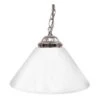 14 In. Single Shade White And Silver Hanging Lamp 2 14 In. Single Shade White And Silver Hanging Lamp -Lamp Parts white and silver trademark global pool table lights 1200s whi 64 1000