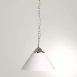 14 In. Single Shade White And Silver Hanging Lamp -Lamp Parts white and silver trademark global pool table lights 1200s whi a0 1000