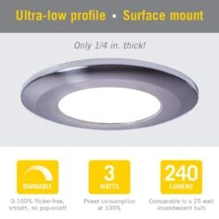 Wafer Thin LED Puck Light Soft White Gloss White Finish -Lamp Parts white armacost lighting puck lights 214411 4f 1000
