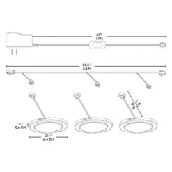 3-Pack Under-Cabinet LED Puck Light -Lamp Parts white bazz puck lights u16003wd fa 1000