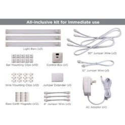 Black & Decker 12 In. Bars Kit, Natural Daylight 3-Bar -Lamp Parts white black decker under cabinet bar lights leduc12 3dk c3 1000