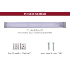 Black & Decker Push Wire 9 In. Light Bar, Warm White -Lamp Parts white black decker under cabinet bar lights leduc9 1wb 76 1000