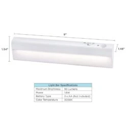 Black & Decker 9 In. LED 2-Bar Battery Under Cabinet Lighting Kit In Warm White -Lamp Parts white black decker under cabinet bar lights leduc9 2bat 76 1000