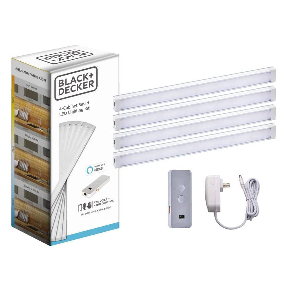 Black & Decker 9 In. Works With Alexa Smart LED Under Cabinet Lighting Kit, Adjustable LEDs, 4-Bars A Certified For Humans Device 3 Black & Decker 9 In. Works With Alexa Smart LED Under Cabinet Lighting Kit, Adjustable LEDs, 4-Bars A Certified For Humans Device