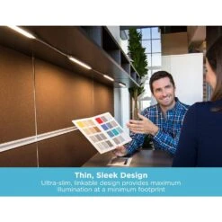 Black & Decker 9 In. LED 4-Bar Tool-Free Under Cabinet Lighting Kit, Adjustable White Light -Lamp Parts white black decker under cabinet bar lights leduc9 4cct fa 1000