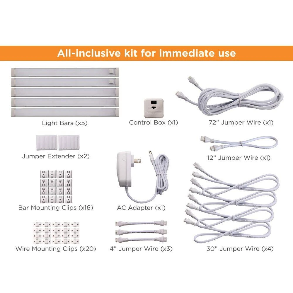 Black & Decker 9 In. LED Warm White 2700K, Dimmable, 5-Bar Under Cabinet Lights Kit With Hands-Free On/Off (Tool-Free Plug-in Install) 6 Black & Decker 9 In. LED Warm White 2700K, Dimmable, 5-Bar Under Cabinet Lights Kit With Hands-Free On/Off (Tool-Free Plug-in Install) - Image 4